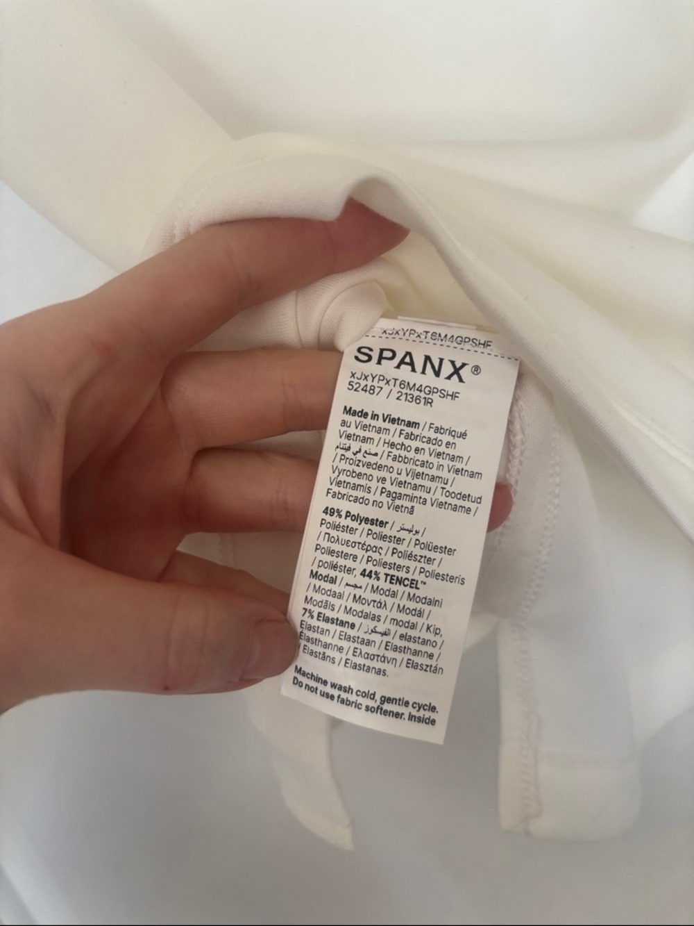 Spanx AirEssentials Cap Sleeve Tee in Powder White - Picture 6 of 9